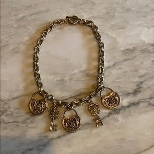 Vintage Key & Locket Charm Necklace